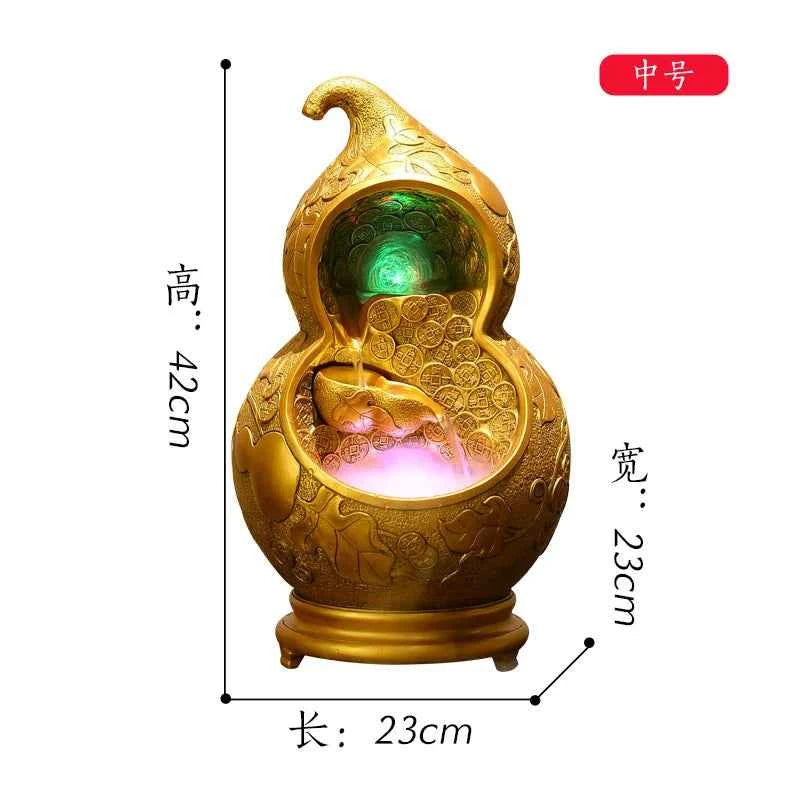 Feng Shui Water Flowing Desk Decoration Atmospheric Wealth-Making Office Bar Ornaments Opening Gifts Wheel for Home Decor
