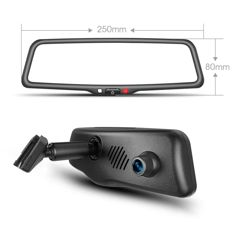 9.66" 1080P Rearview Mirror Dash Cam – WiFi, 24H Parking Mode, Front Camera Recorder