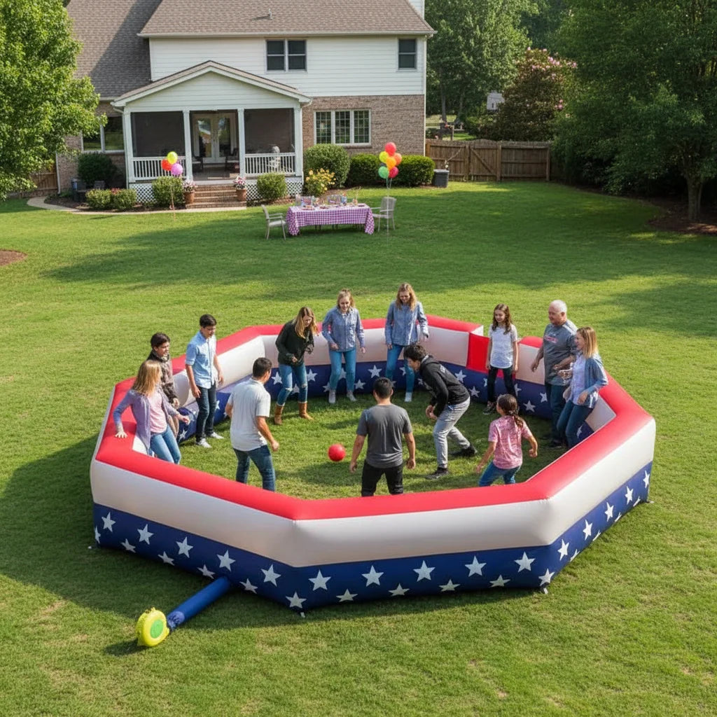 15FT Inflatable Gaga Ball Pit – Durable Oxford Fabric, 5–6 Player Capacity