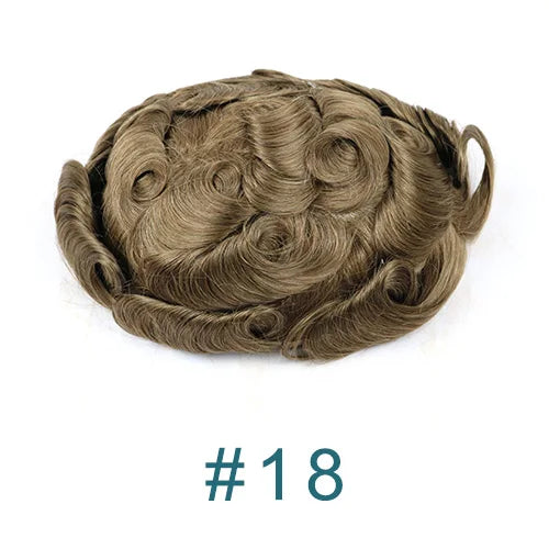 Super Natural Hairline 0.02mm Ultra‑Thin Skin V‑Loop Men’s Toupee 1B20/520