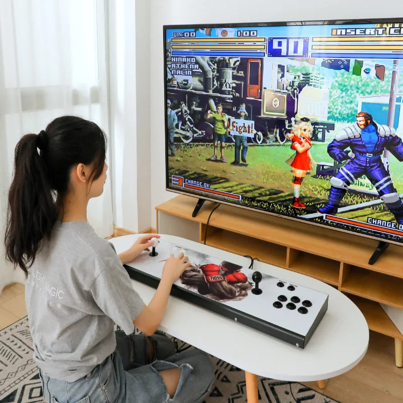 Pandor 2025 All-In-One Arcade Machine for Kids - King Fighters Game Console with Double Joystick for Home TV and Coin Operation