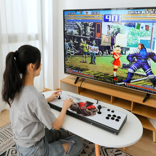 Pandor 2025 All-In-One Arcade Machine for Kids - King Fighters Game Console with Double Joystick for Home TV and Coin Operation