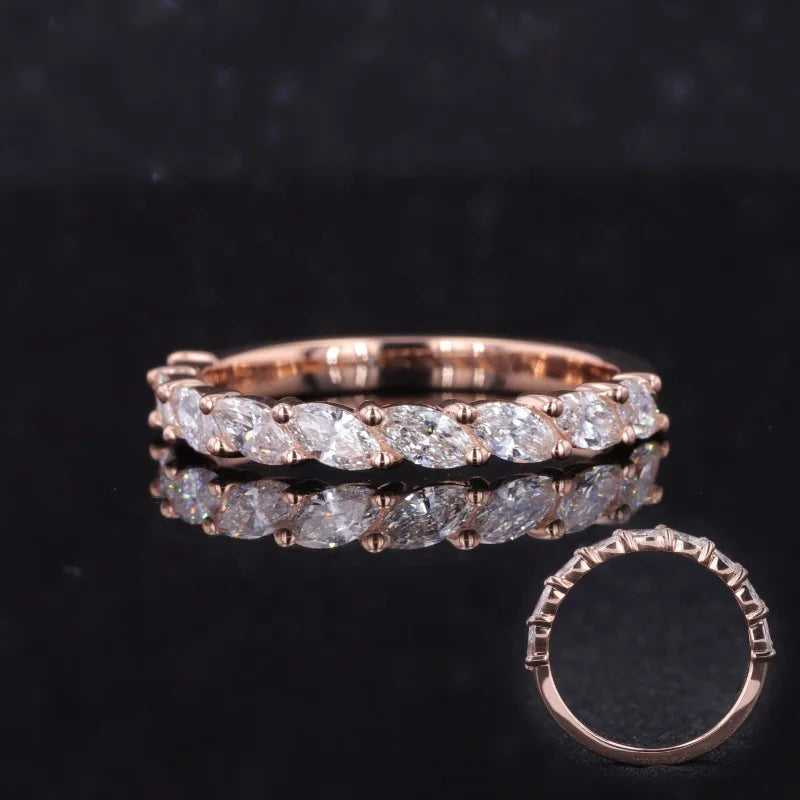 Starsgem Custom Diamond Tennis Band - Pure Diamond Eternity Jewelry Wedding Ring in 14K Solid Gold