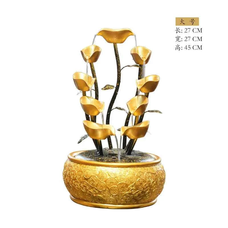 Feng Shui Water Flowing Desk Decoration Atmospheric Wealth-Making Office Bar Ornaments Opening Gifts Wheel for Home Decor
