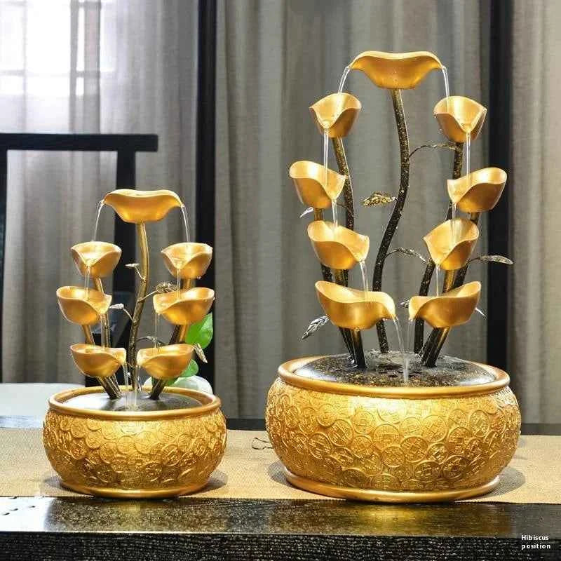 Feng Shui Water Flowing Desk Decoration Atmospheric Wealth-Making Office Bar Ornaments Opening Gifts Wheel for Home Decor