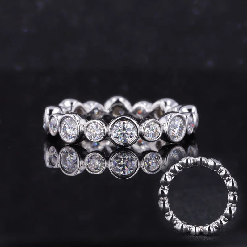 Starsgem Custom Diamond Tennis Band - Pure Diamond Eternity Jewelry Wedding Ring in 14K Solid Gold