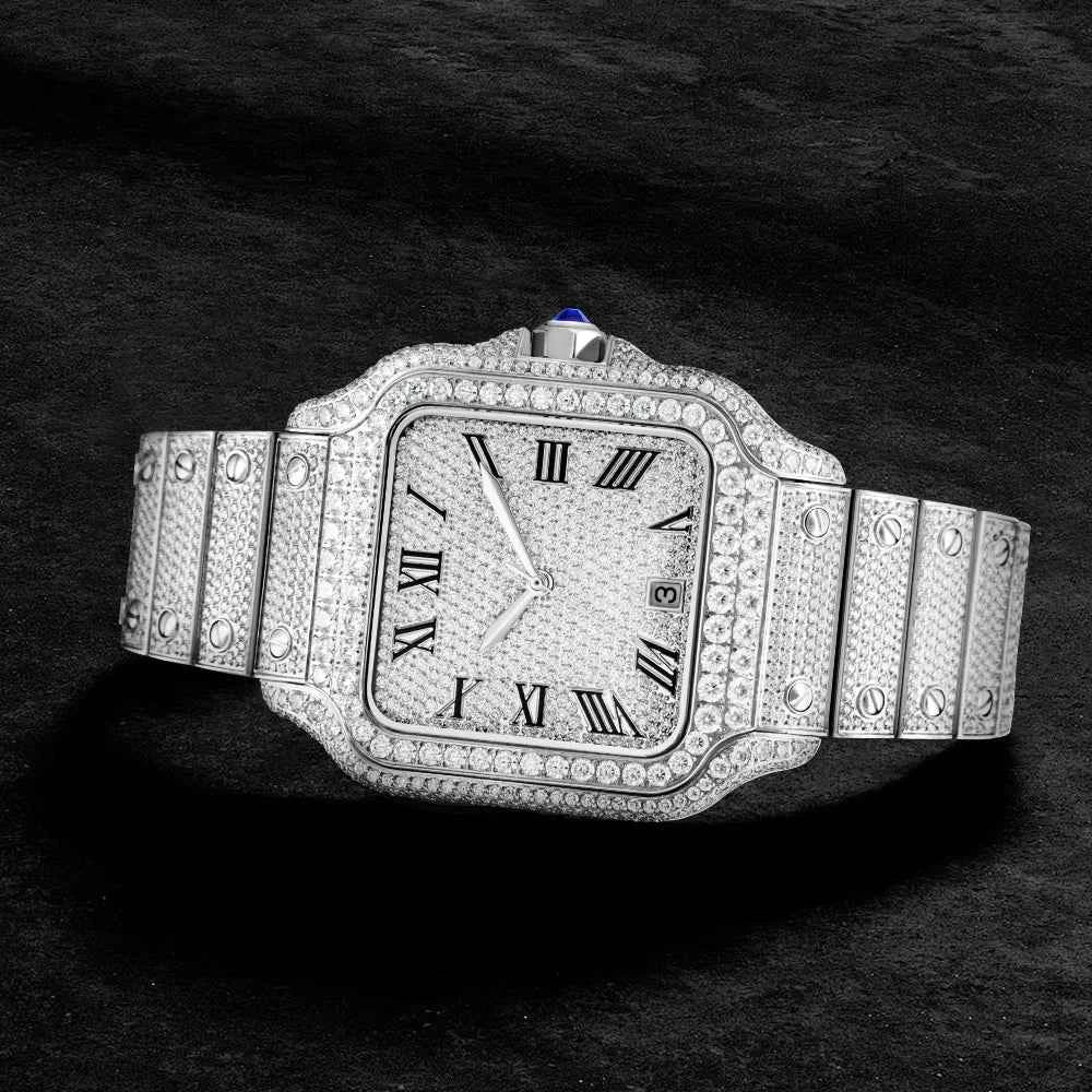 New Stylish Hip Hop Iced Out Diamond Jewelry Watches Automatic D Color VVS Moissanite Watch Past Diamond Tester