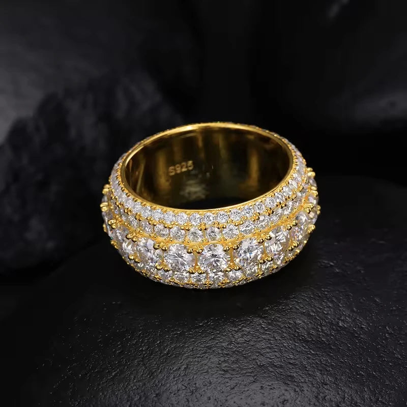WanRun Moissanite Eternity Ring 925 Silver Unisex Luxury Hip-Hop GRA Certified