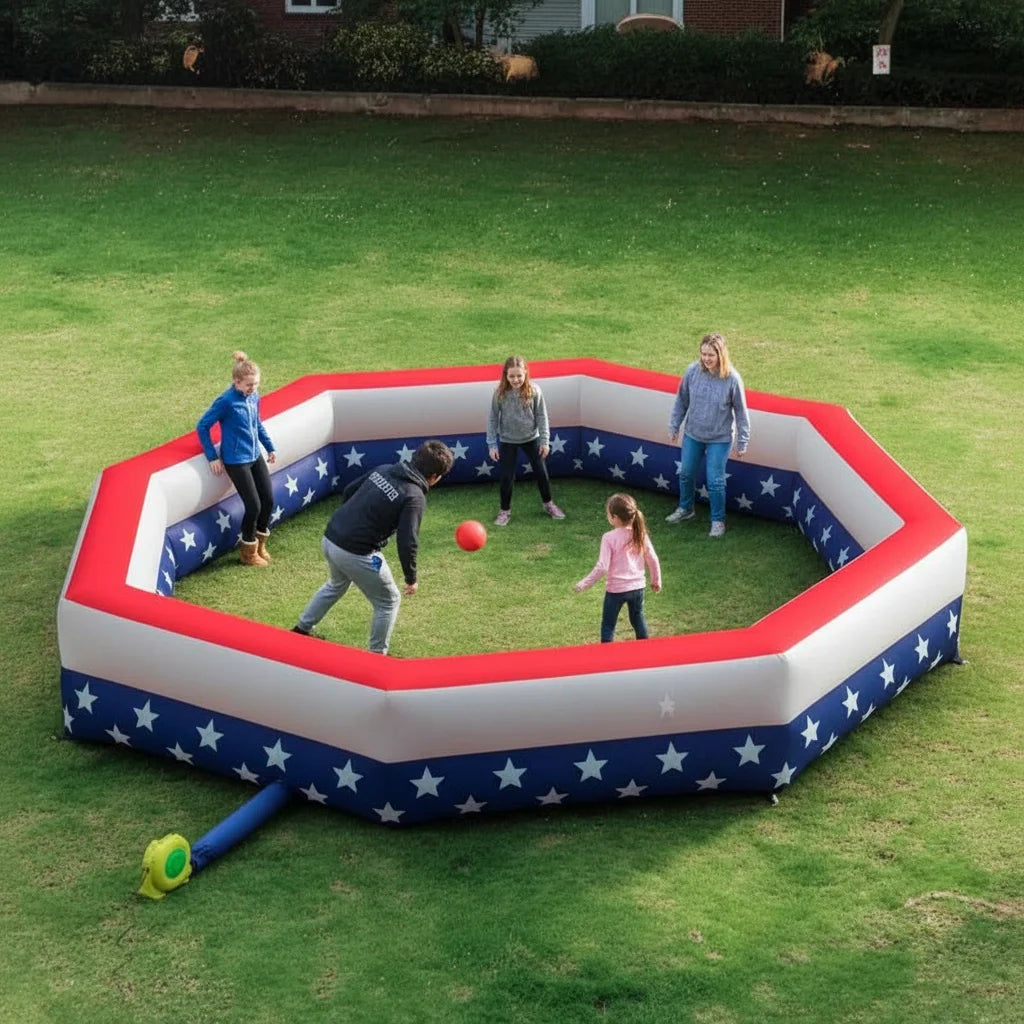 15FT Inflatable Gaga Ball Pit – Durable Oxford Fabric, 5–6 Player Capacity