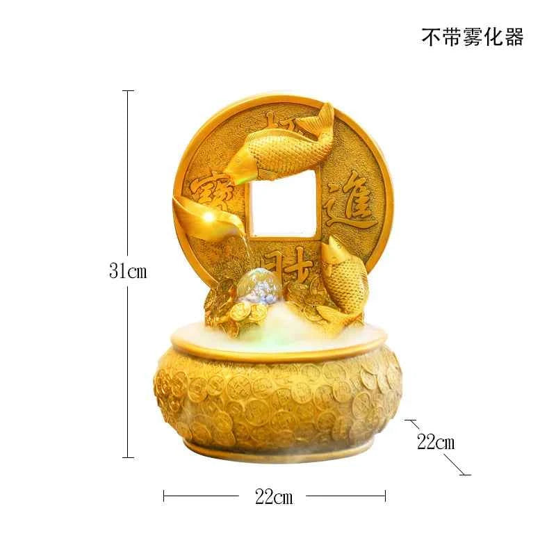 Feng Shui Water Flowing Desk Decoration Atmospheric Wealth-Making Office Bar Ornaments Opening Gifts Wheel for Home Decor