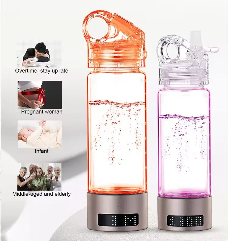 Smart Hydrogen Water Cup 400ml Tritan Mug with Lid & Straw - Hydration Redefined