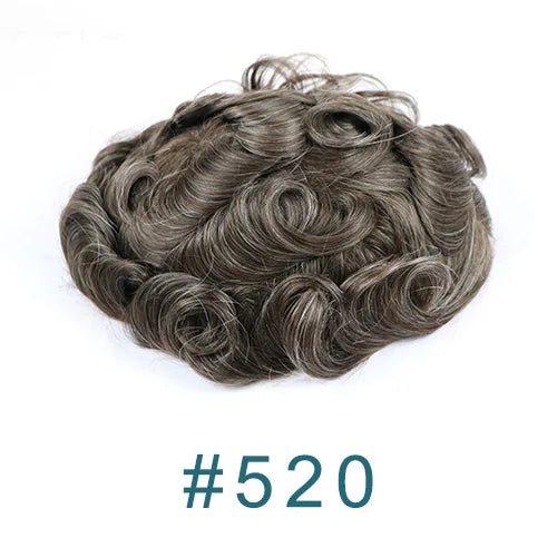 Super Natural Hairline 0.02mm Ultra‑Thin Skin V‑Loop Men’s Toupee 1B20/520