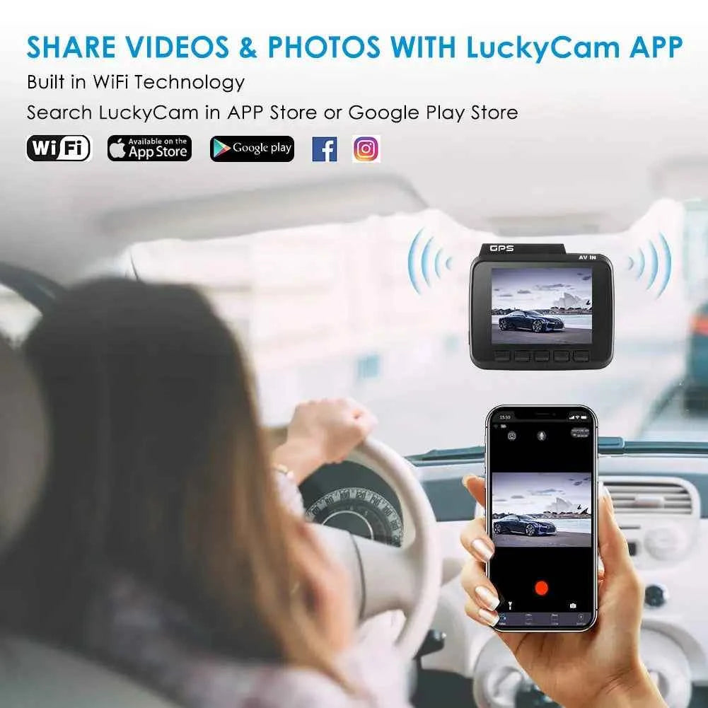 AZDOME GS63H PRO ADAS Dash Cam – 2160P/1080P, 2.4" LCD, Night Vision, WiFi, 12–24V