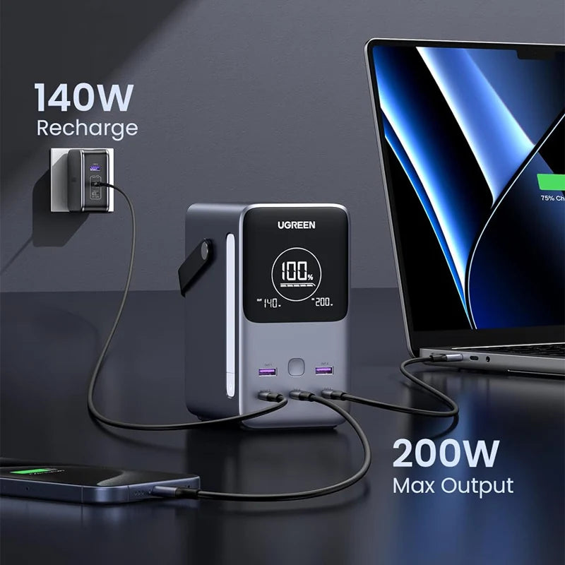 UGREEN 300W Power Bank 48,000mAh Fast Charging Type-C with LED Display and Waterproof Design