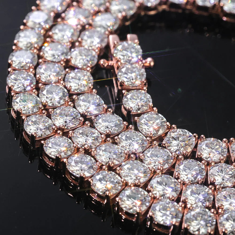 NUOYA Hip Hop Jewelry 925 Silver VVS Moissanite Tennis Chain Necklace