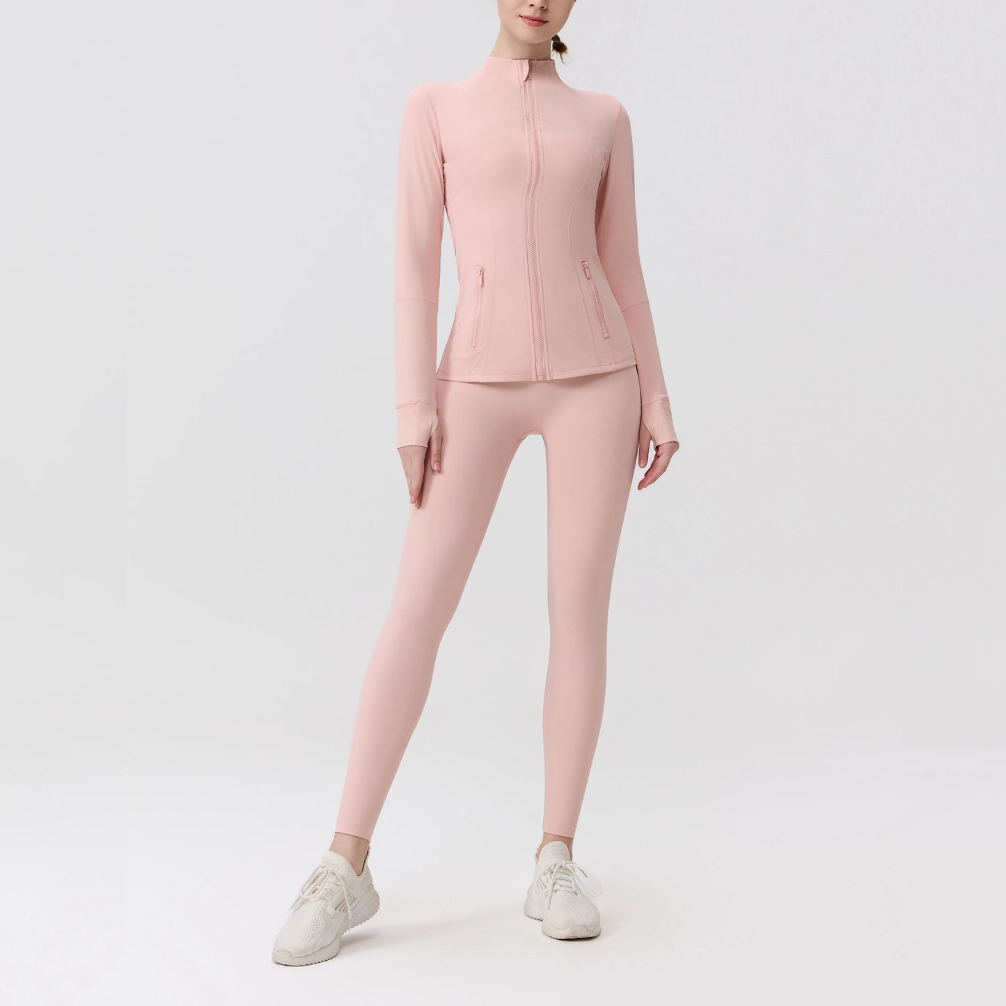 Slimming Women’s Yoga Set with Fitness Jacket and Pants 2‑Piece Outfit