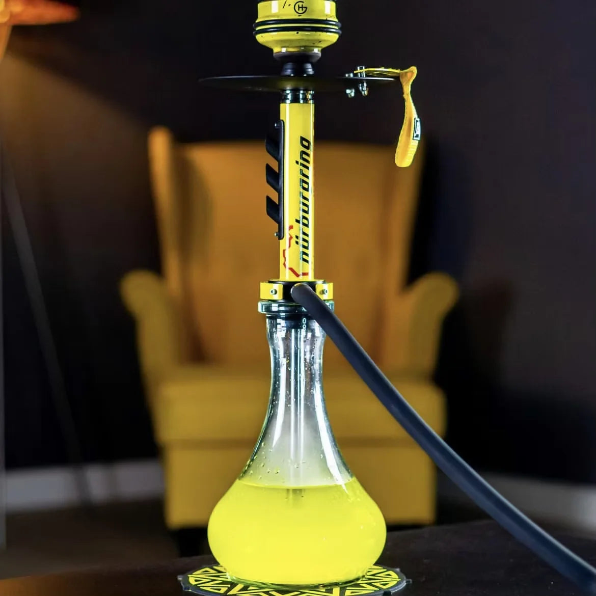 Abawu Egyptian Zinc Hookah – Luxury Mirror Finish, 1 Hose, Gift Box, Zinc Alloy + Glass
