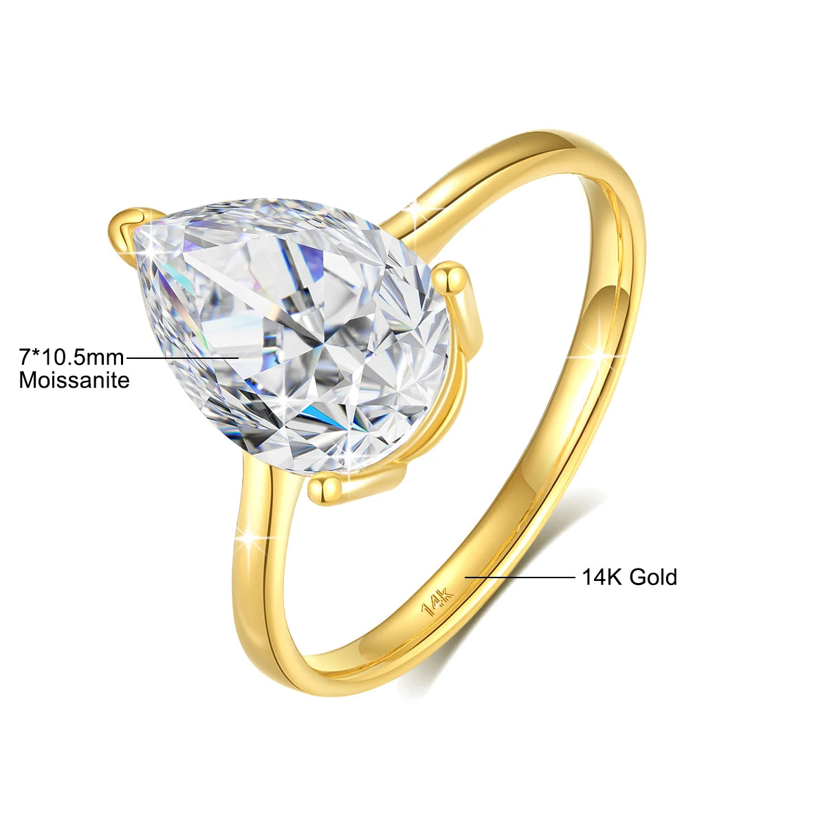 Moissanite Wedding Ring Gold in 14K/18K Yellow Gold – GRA Certified – VVS1 D Color