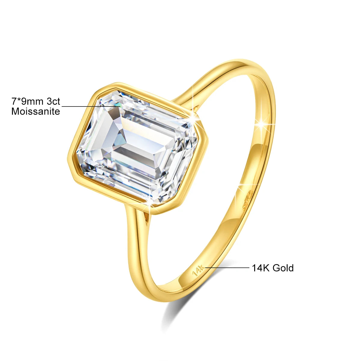 Moissanite Wedding Ring Gold in 14K/18K Yellow Gold – GRA Certified – VVS1 D Color