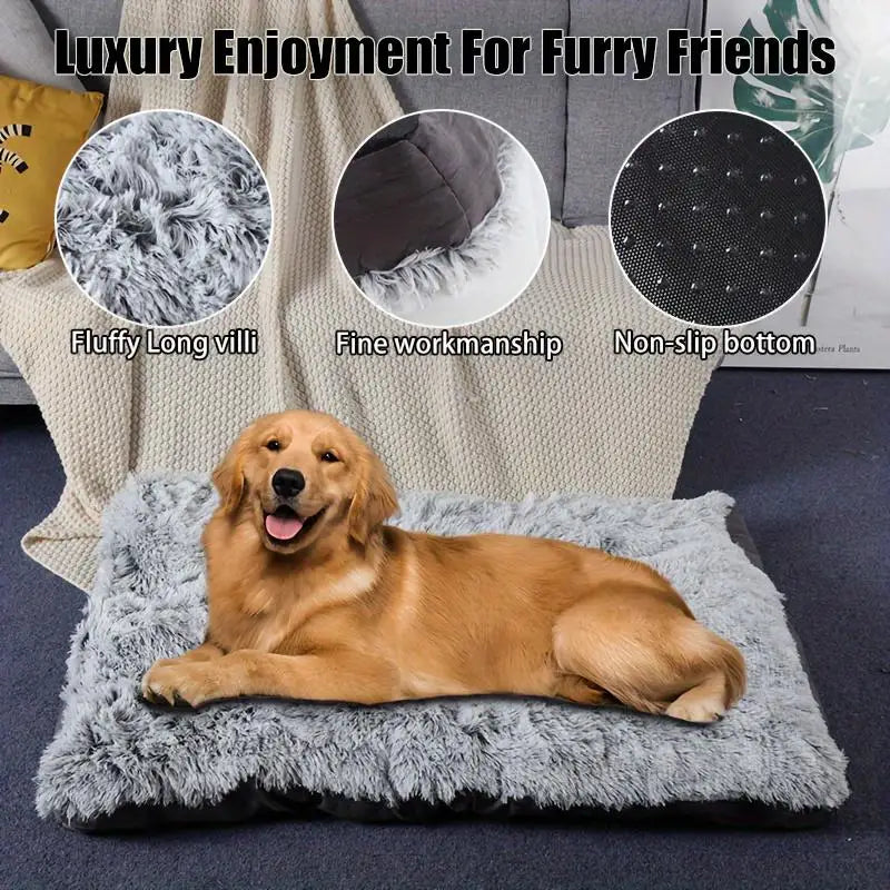 Luxury Dog Bed - Cozy Washable Anti-Slip Plush Sleeping Mats for Small and Large Dogs