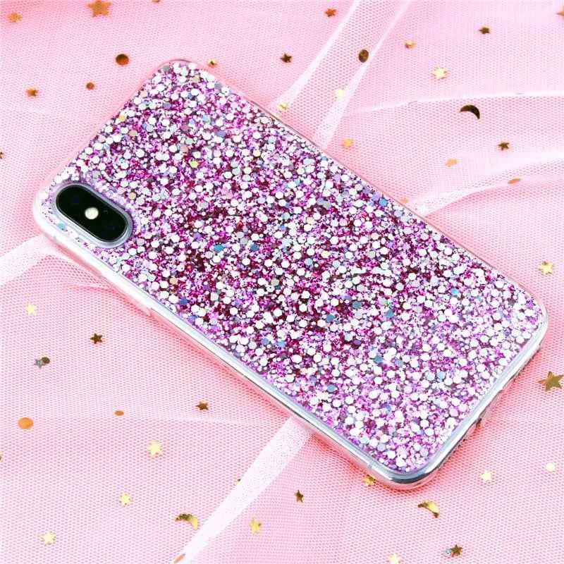 Luxury Glitter Epoxy Phone Case – Crystal Soft Cover for iPhone 11–15 Pro Max