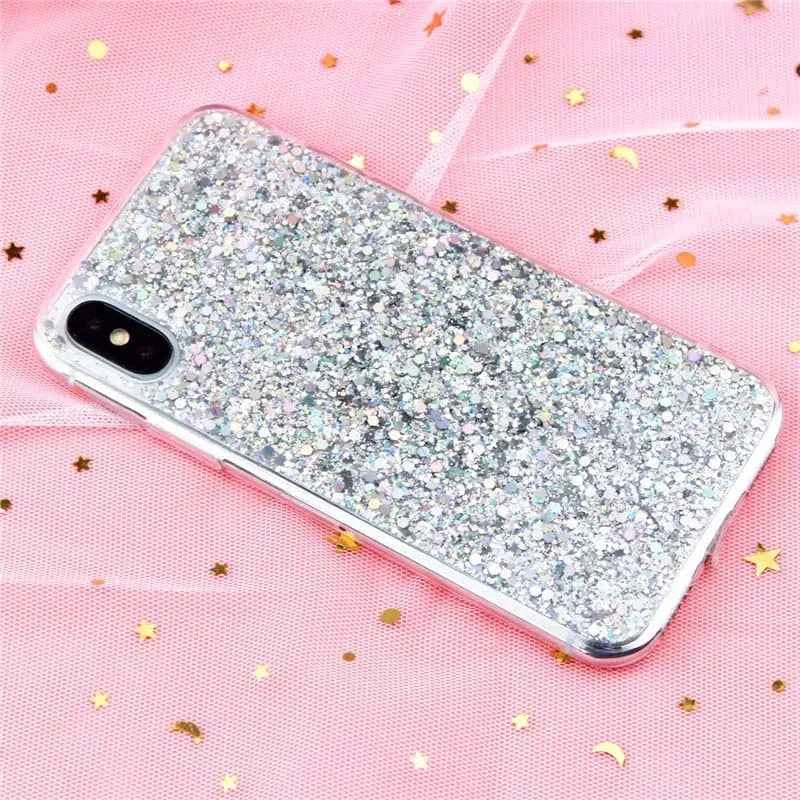 Luxury Glitter Epoxy Phone Case – Crystal Soft Cover for iPhone 11–15 Pro Max
