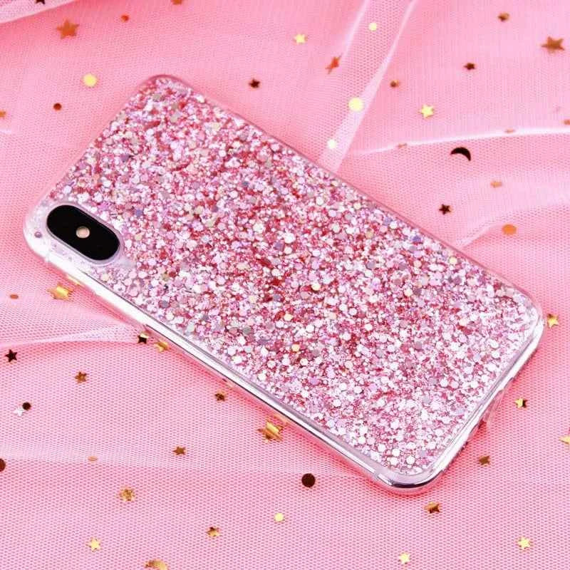 Luxury Glitter Epoxy Phone Case – Crystal Soft Cover for iPhone 11–15 Pro Max