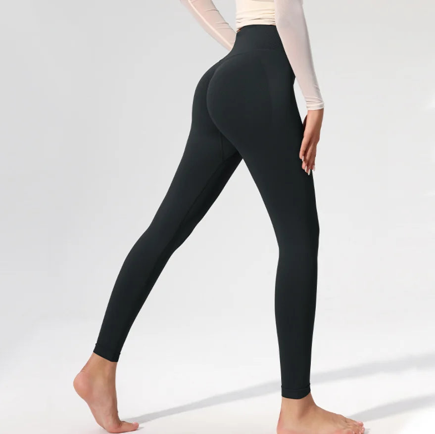 High Waist Women’s Solid Full Length Breathable Spandex Nylon Pants