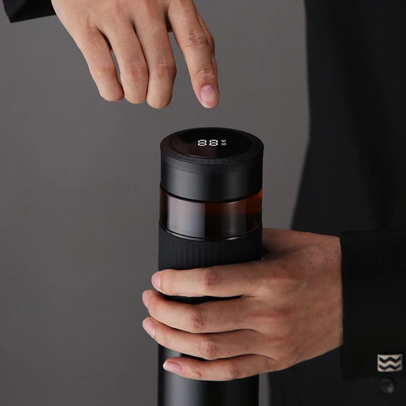 Smart LED Water Bottle - 380ml Stainless Steel Vacuum Flask with Temperature Display