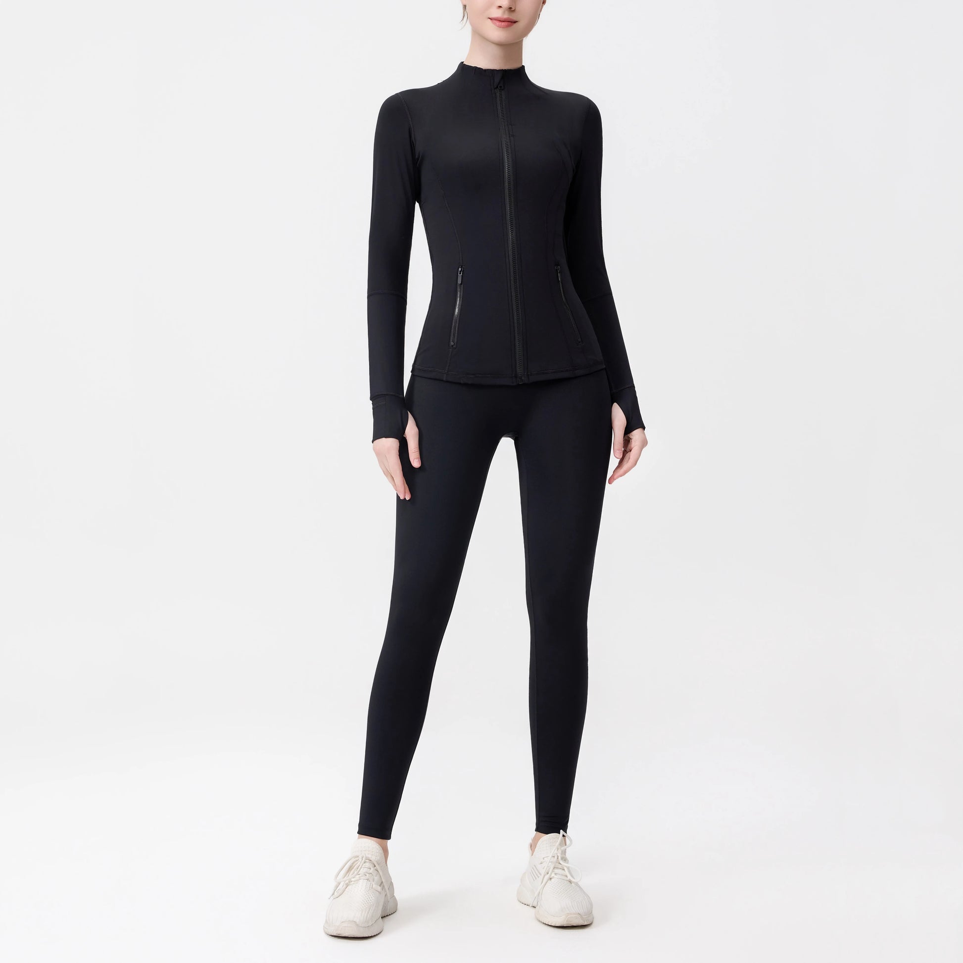 Slimming Women’s Yoga Set with Fitness Jacket and Pants 2‑Piece Outfit