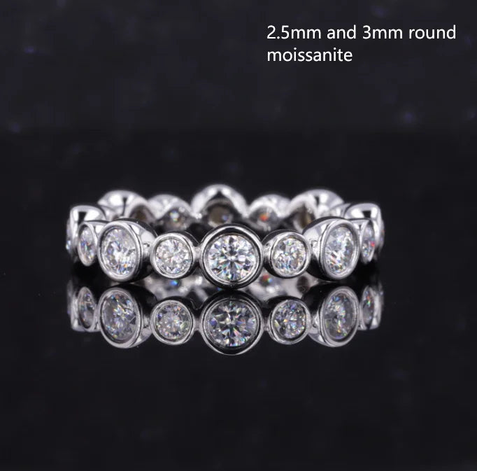 Starsgem Custom Diamond Tennis Band - Pure Diamond Eternity Jewelry Wedding Ring in 14K Solid Gold