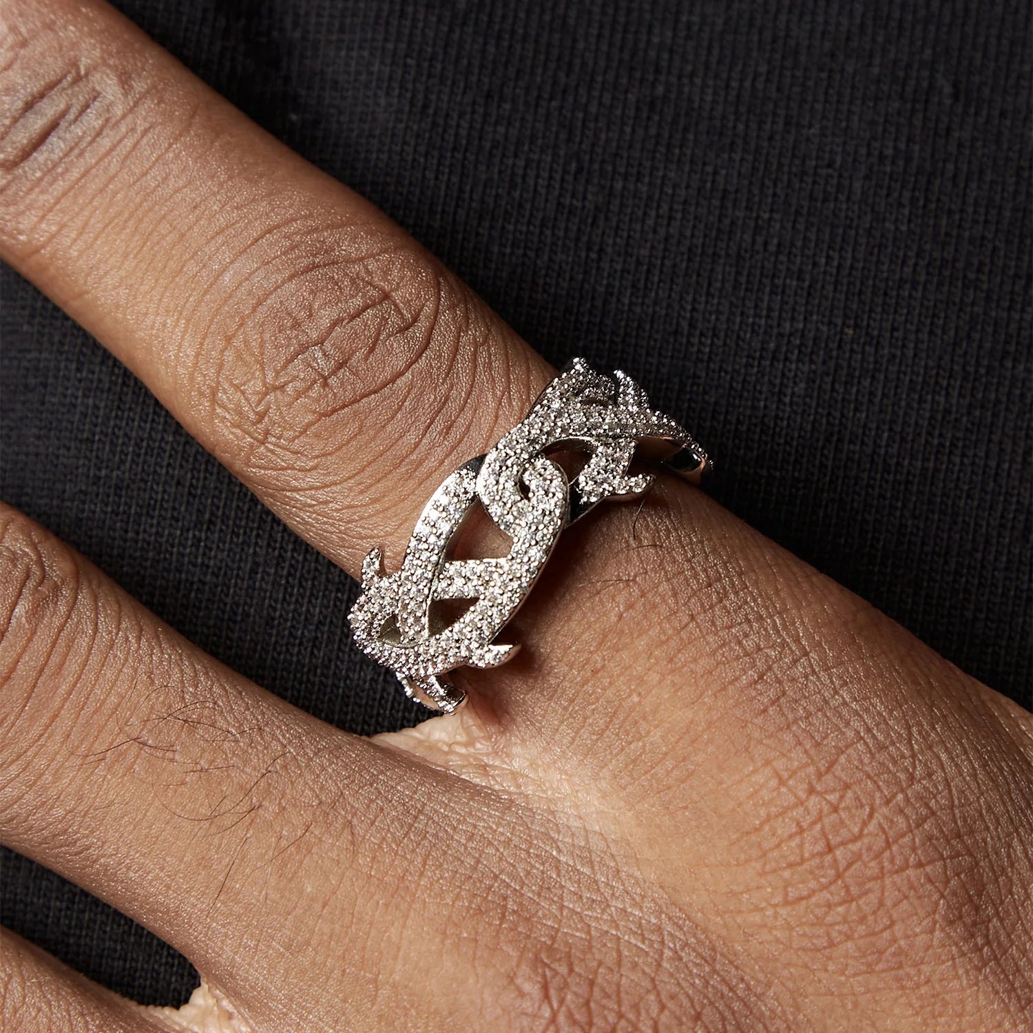 Moissanite Cuban Ring – 925 Silver – Gold/Rose Gold Plated – Hip Hop Style
