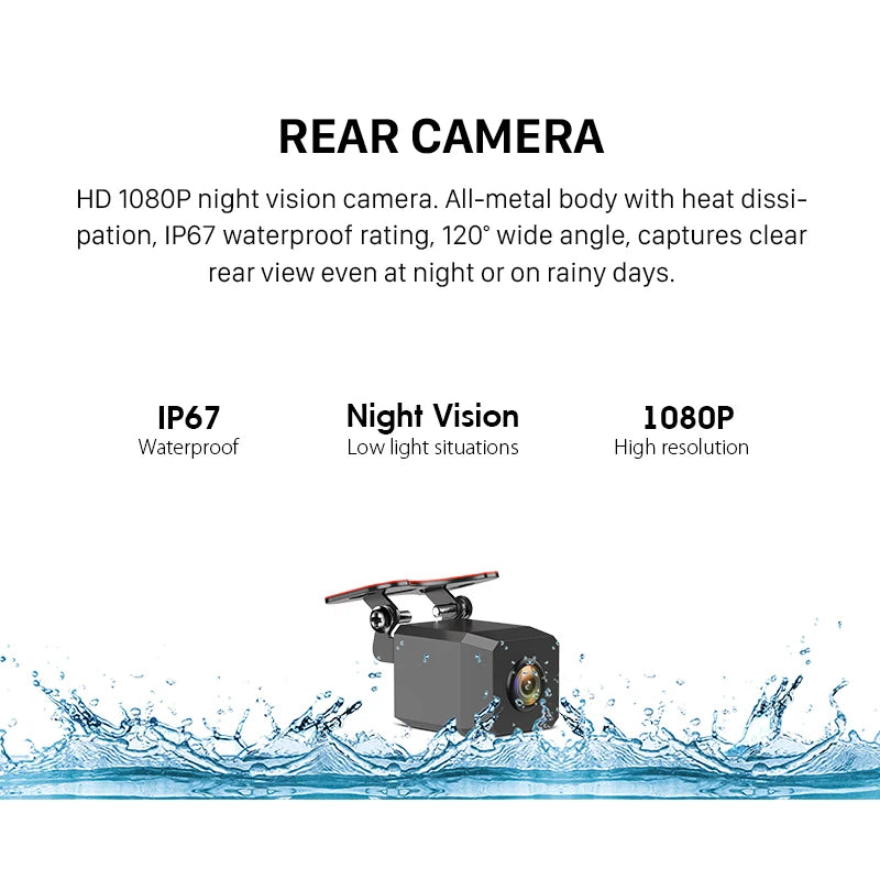 9.66" 1080P Rearview Mirror Dash Cam – WiFi, 24H Parking Mode, Front Camera Recorder