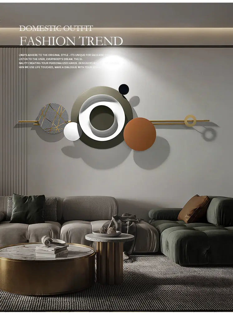 Creative Bis Size Modern Design Metal Wall Art Decoration for Home Office Decor with Light