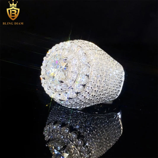 Moissanite Hip Hop Ring – Iced Out – GRA Certified – Pass Diamond Tester - Sidwell Sales