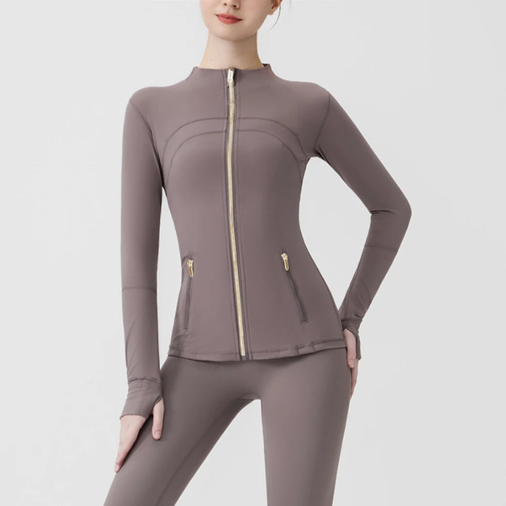 Women’s Yoga Jacket and Pants Set Slimming 2‑Piece Running Sportswear