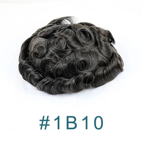 Super Natural Hairline 0.02mm Ultra‑Thin Skin V‑Loop Men’s Toupee 1B20/520