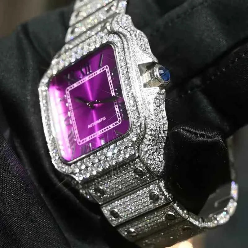 New Stylish Hip Hop Iced Out Diamond Jewelry Watches Automatic D Color VVS Moissanite Watch Past Diamond Tester