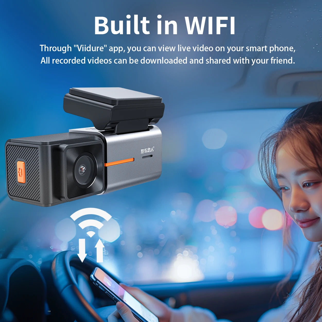 Carlover 4K Dual Lens WiFi Dash Cam – Front & Rear DVR, Waterproof, Night Vision