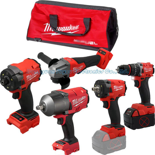 18V Red Cordless Tool Kit with Impact Wrench & 3-in-1 Drill