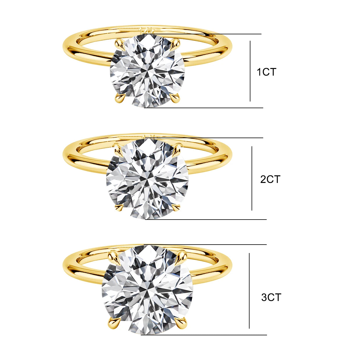Moissanite Wedding Ring Gold in 14K/18K Yellow Gold – GRA Certified – VVS1 D Color