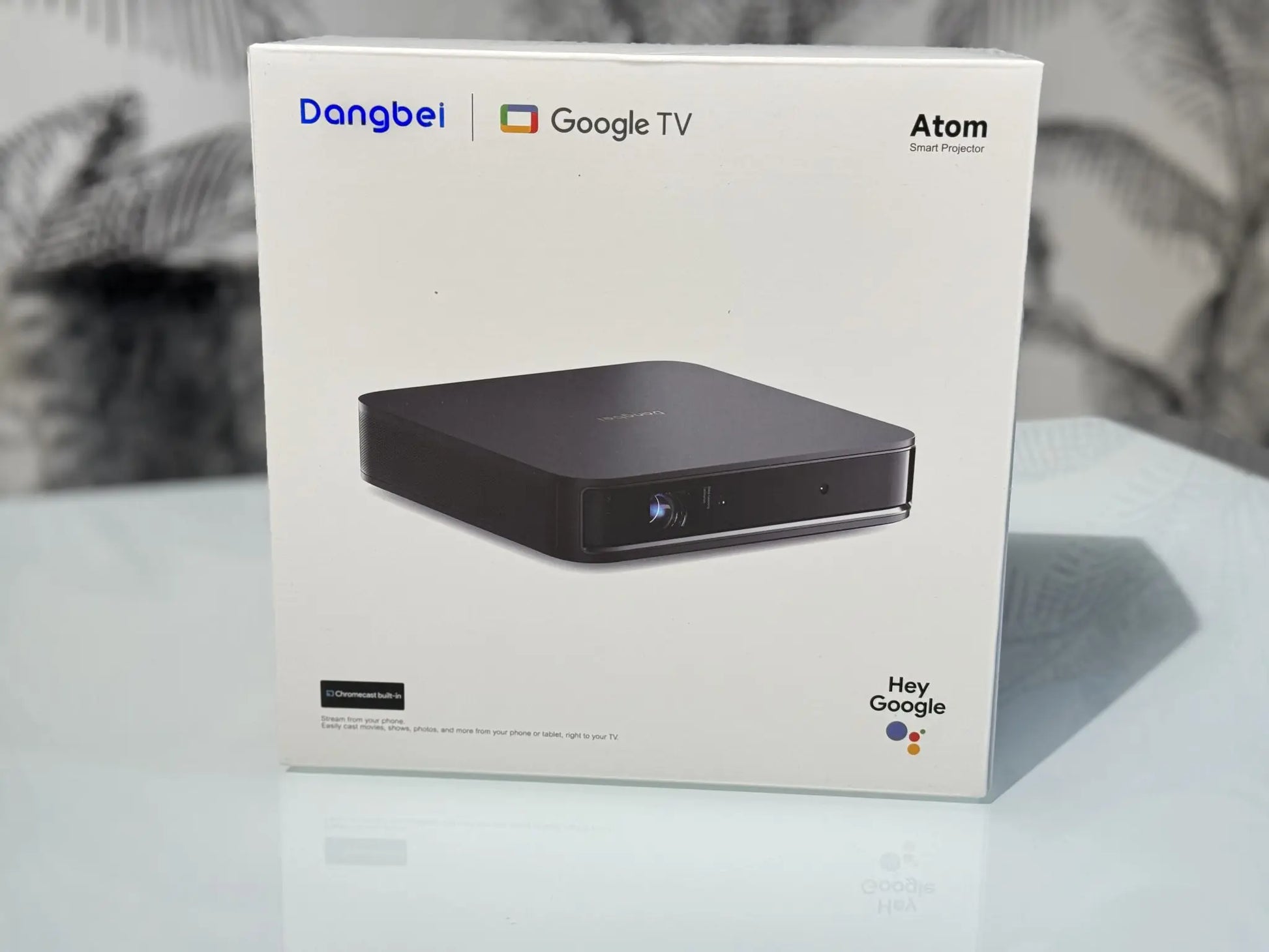 Dangbei Atom Mini Laser Projector – 1080P Resolution, Google TV, WiFi, Auto Keystone Adjustment