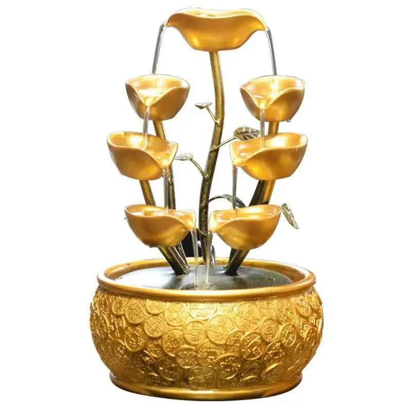 Feng Shui Water Flowing Desk Decoration Atmospheric Wealth-Making Office Bar Ornaments Opening Gifts Wheel for Home Decor