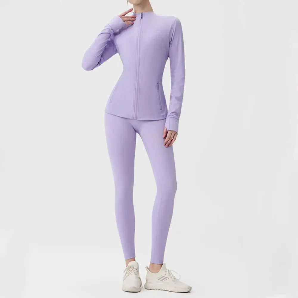Slimming Women’s Yoga Set with Fitness Jacket and Pants 2‑Piece Outfit