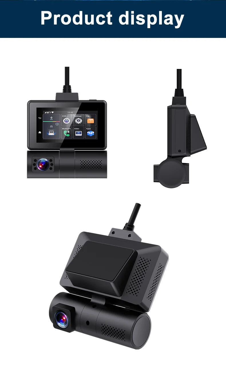 Android 10 4G Car DVR Dash Cam – 1080P, ADAS, Real‑Time Streaming, GPS Tracking