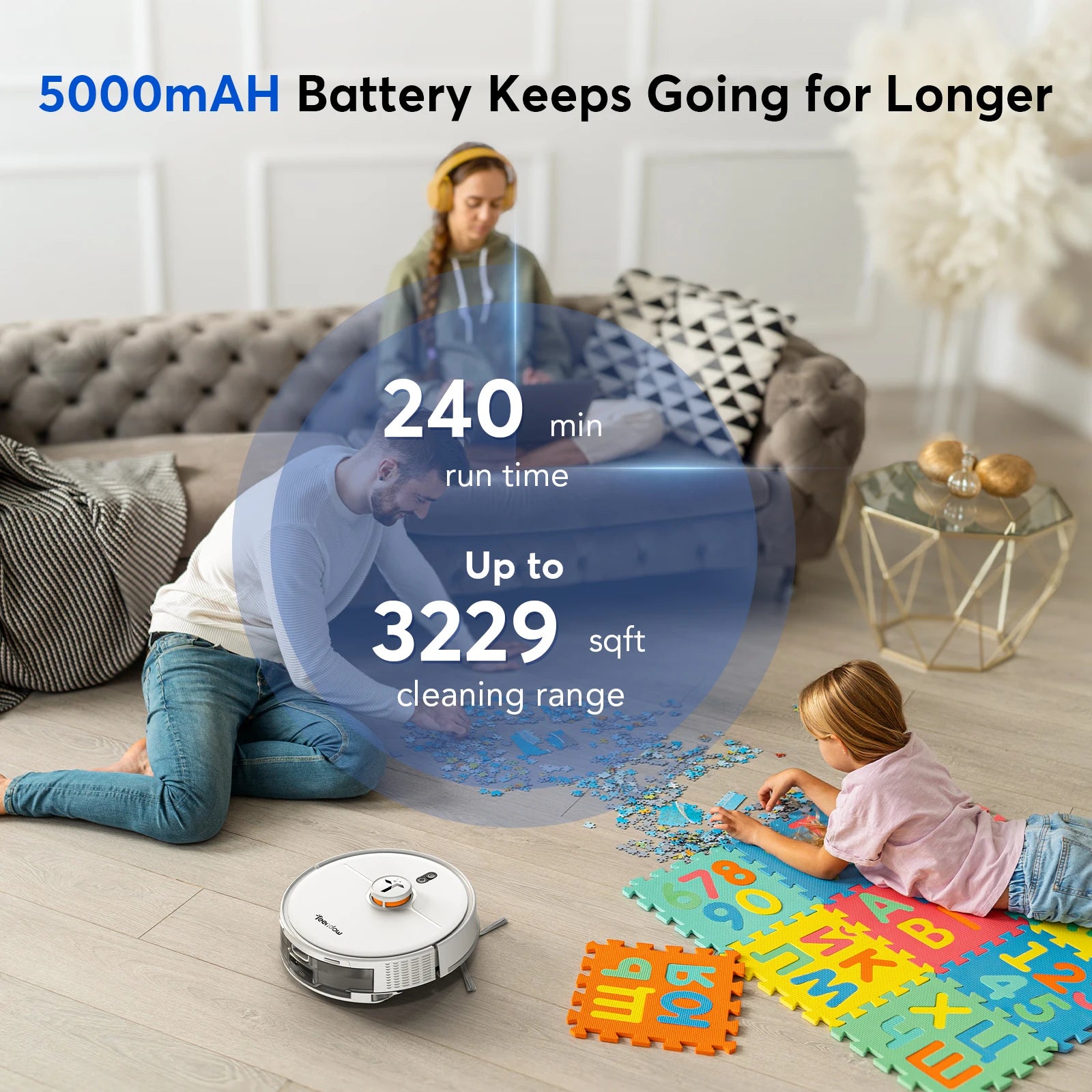 FS Robot Vacuum Cleaner - Wet & Dry, LDS Navigation, App-Controlled, 6000Pa Power