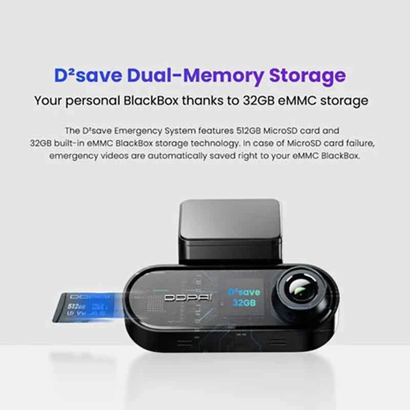 DDPAI N5 Dual Lens 4K Dash Cam – Front & Rear Recording, LCD Screen, Night Vision