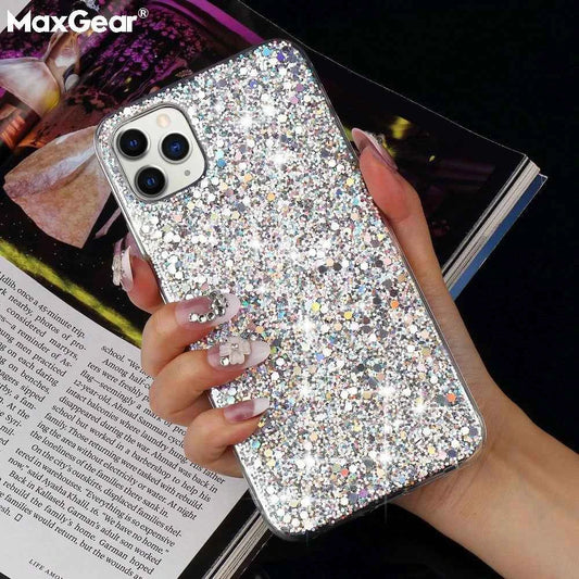 Luxury Glitter Epoxy Phone Case – Crystal Soft Cover for iPhone 11–15 Pro Max