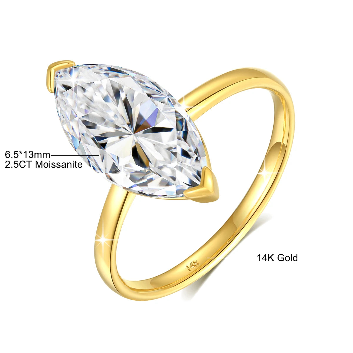 Moissanite Wedding Ring Gold in 14K/18K Yellow Gold – GRA Certified – VVS1 D Color
