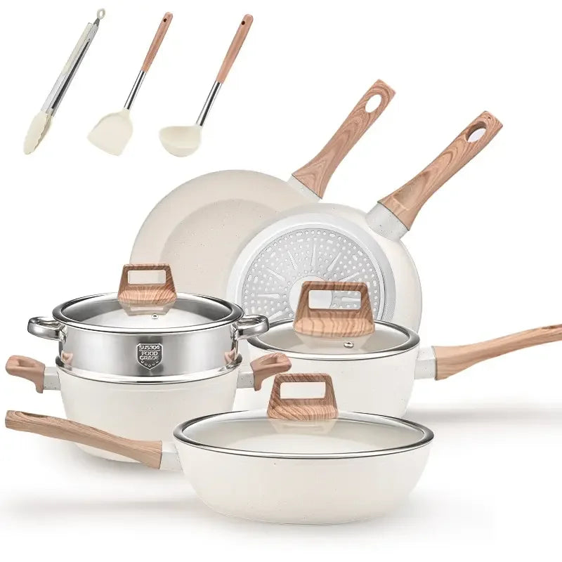 Rofee 12-Piece Modern Luxury Cookware Set – Non-Stick, Induction Compatible